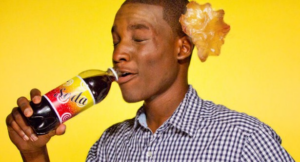 Man drinking soda